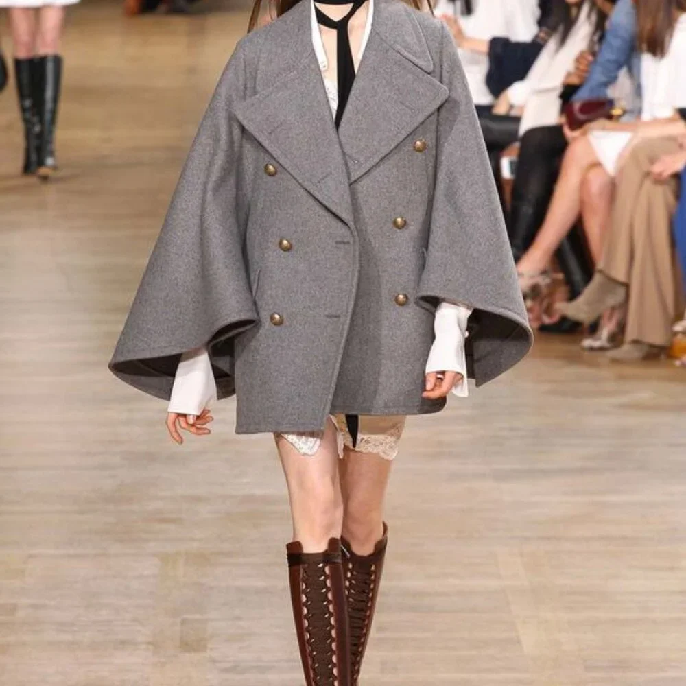 Club Monaco Wool-Cashmere Blend Cape Coat - Size M/L - Picture 4 of 5